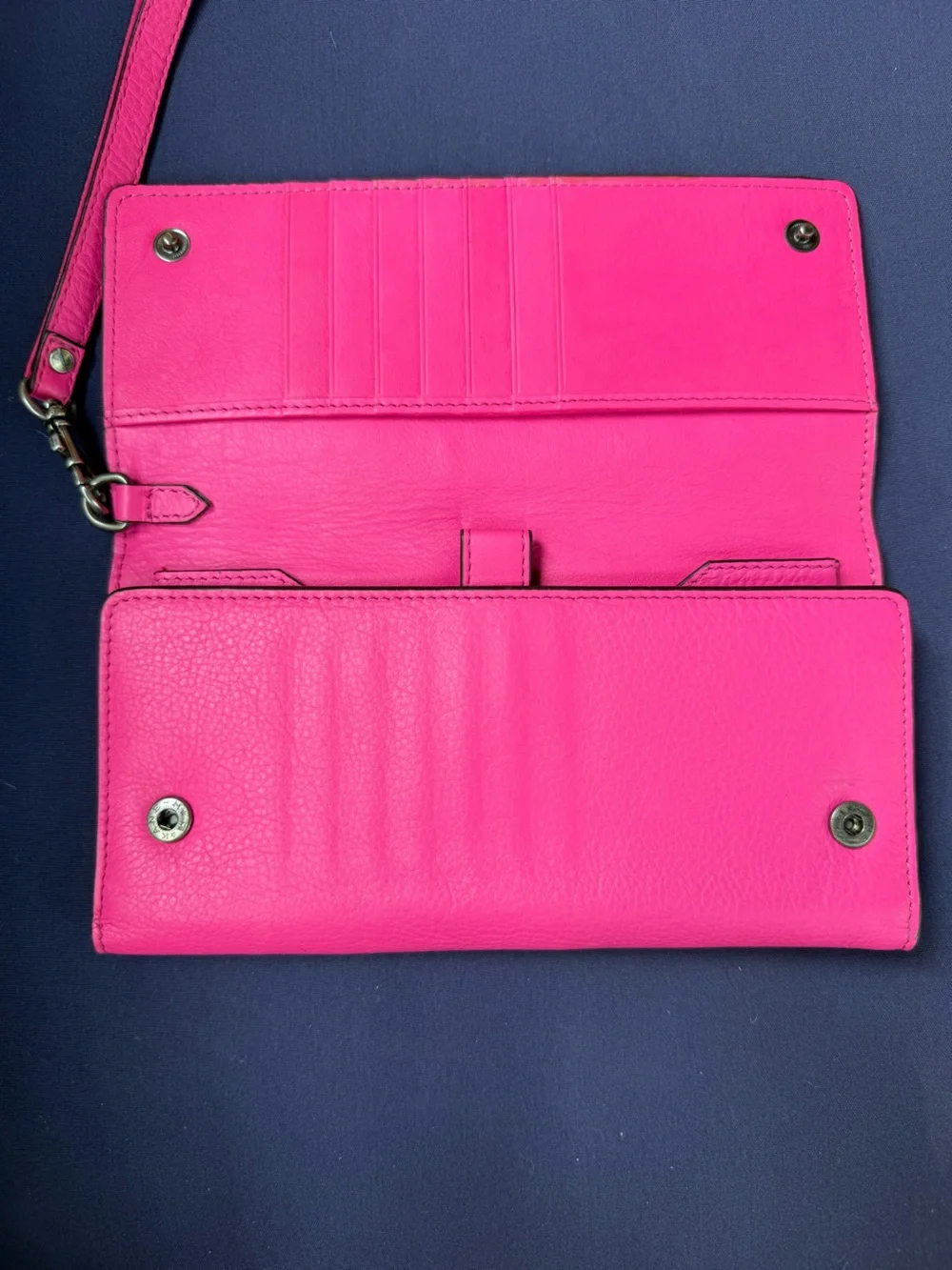 Aimee Kestenberg Hot Pink Leather Wristlet Clutch